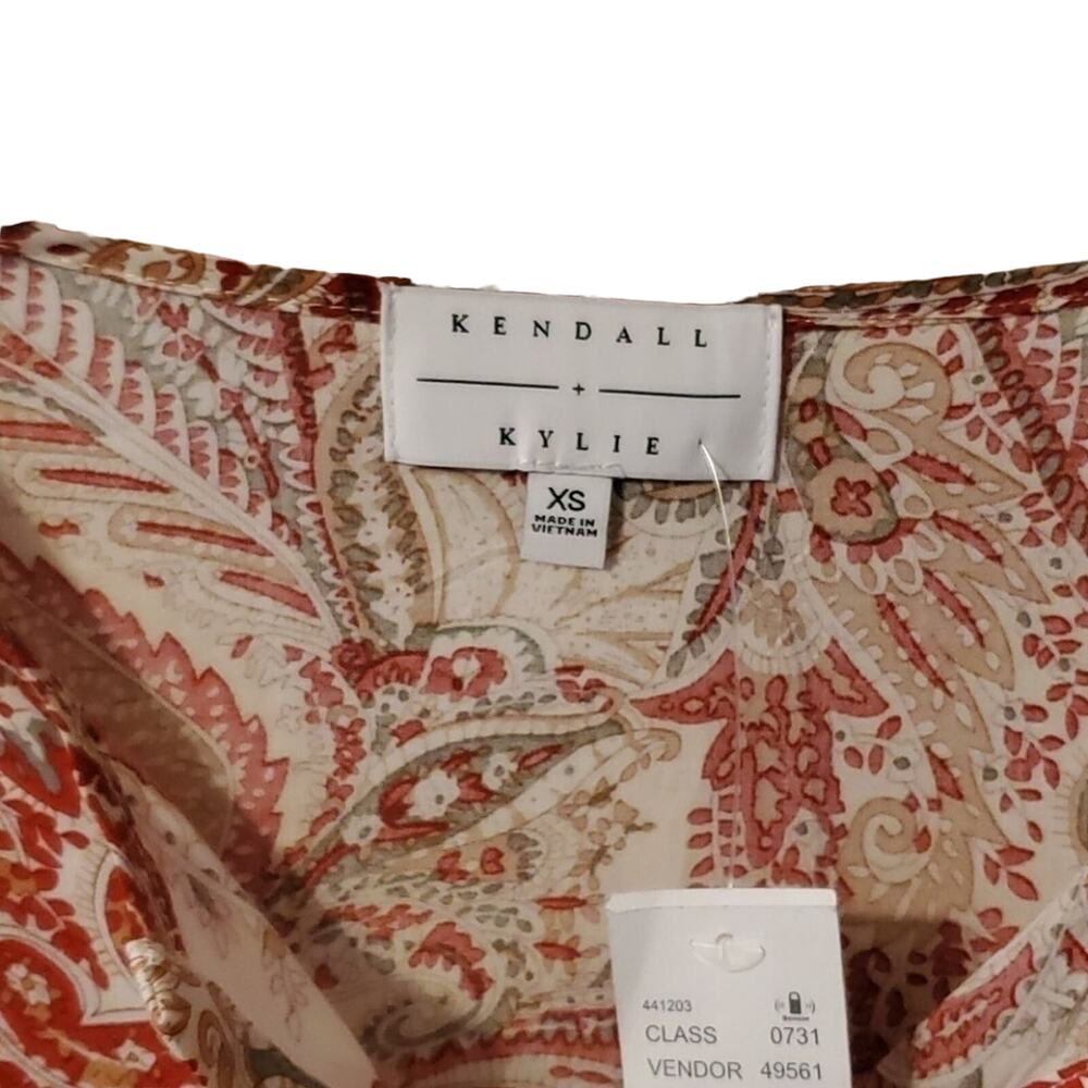 Kendall + Kylie Boho Bell-sleeve Blouse NWT, XS - Picture 2 of 6